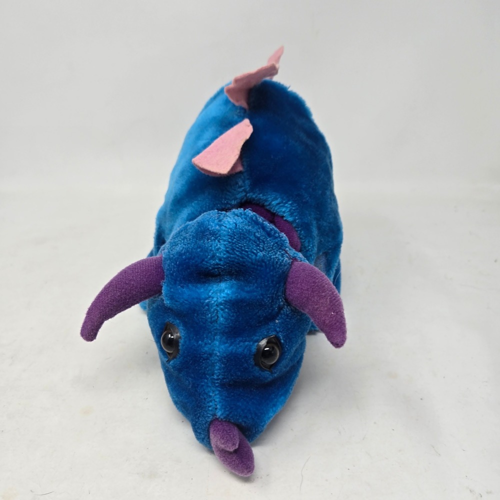 Vintage 1987 Hasbro Ganz Be Mores Blue Pink Dinosaur Triceratops Plush Toy 70550